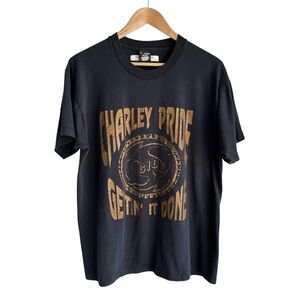 Vintage Charley Pride Graphic T-Shirt XL Black Gettin It Done Band Tee Canada